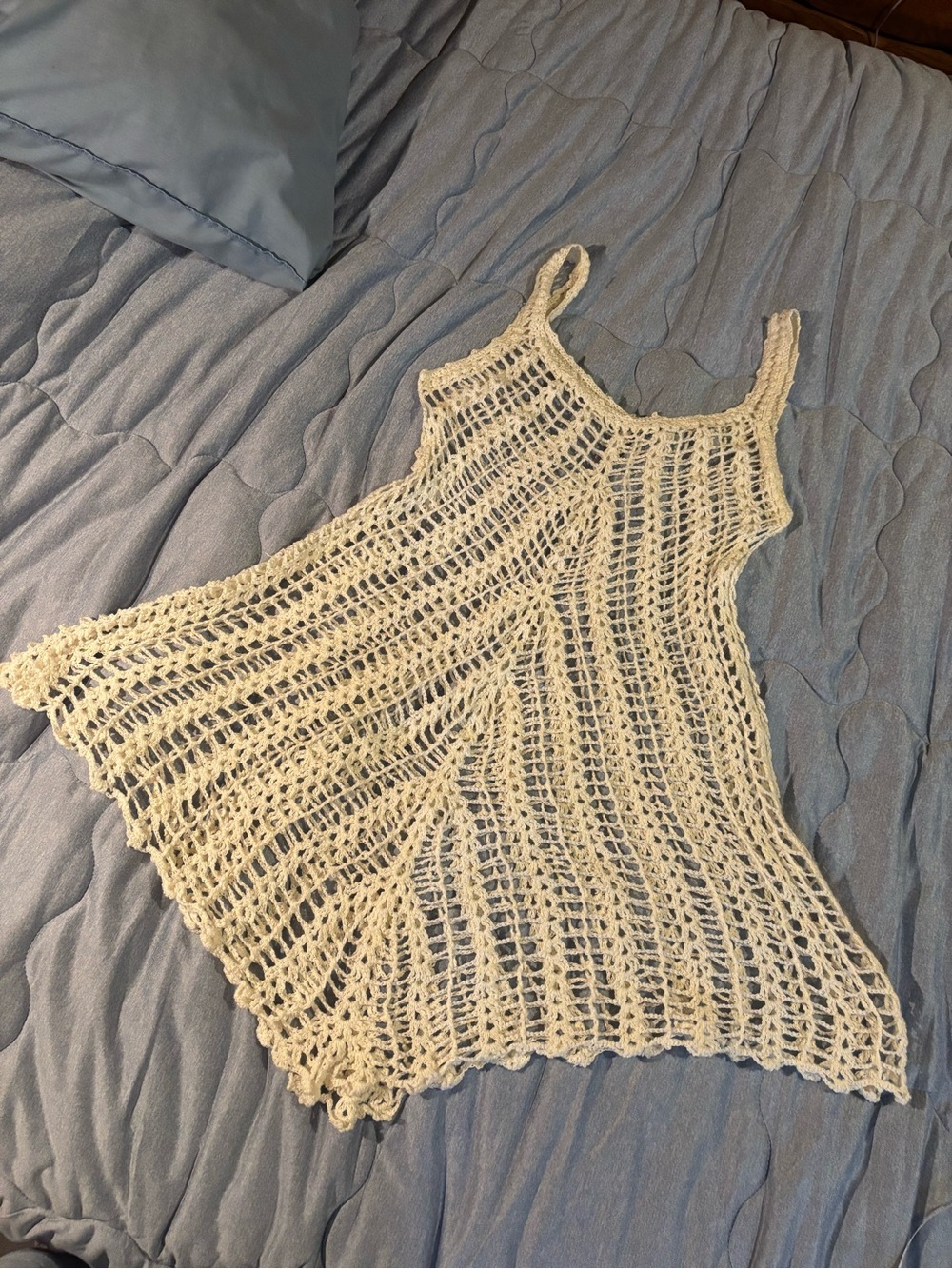 Crochet Swim Cover-Up Tank in White